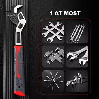 Многофункциональный самоблокирующийся трубный ключ промышленного класса, высокопрочная нескользящая ручка, универсальный регулируемый сантехнический ключ 8Inch