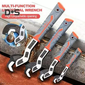 Многофункциональный самоблокирующийся трубный ключ промышленного класса, высокопрочная нескользящая ручка, универсальный регулируемый сантехнический ключ 8Inch