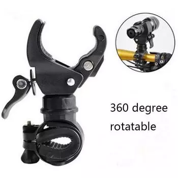 Многофункциональный самозажимной фонарик с вращающимся зажимом черного цвета для велосипедного снаряжения чёрный