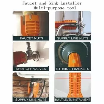 Многофункциональный санитарный ключ, ведущий рукав для тазового дна, разборный кран, труба, раковина, инструмент для установки только в санитарном исполнении жёлтый