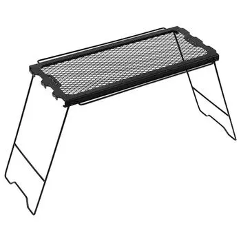 Многофункциональный сетчатый стол, табурет, подвесной столик, складной стол для кемпинга, переносная железная полка, переносной стол для пикника чёрный