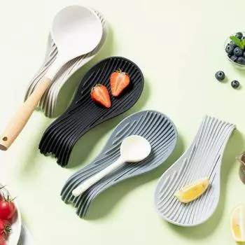 Многофункциональный силиконовый держатель для ложки, термостойкий пищевой коврик, сушилка, кухонные принадлежности, кухонные принадлежности серый