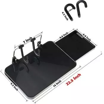 Многофункциональный складной автомобильный поднос-столик для заднего сиденья, крепящийся к рулевому колесу, с выдвижным ящиком для планшетов, ноутбуков, книг, мобильных телефонов, для ужина, еды, напитков, U