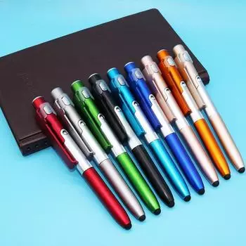 Многофункциональный складной держатель для мобильного телефона и шариковая ручка со светодиодной подсветкой и логотипом Black ink 1.0mm