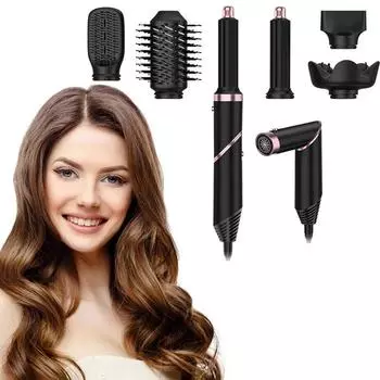 Многофункциональный складной фен для волос с профессиональным высокоскоростным мотором, горячим воздухом и сменными щетками для укладки волос EU Plug