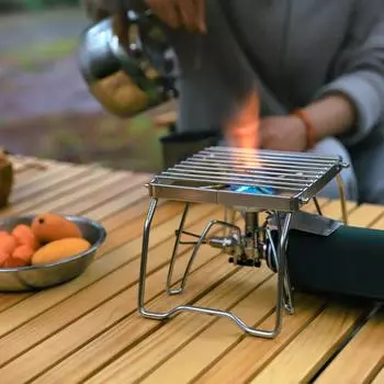 Многофункциональный складной гриль для костра, портативный гриль из нержавеющей стали для кемпинга, решетка для газовой плиты, подставка