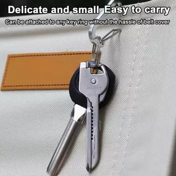 Многофункциональный складной нож для ключей, 6 в 1, многофункциональный инструмент из нержавеющей стали, открывалка для бутылок, отвертка, карманные инструменты для выживания в чрезвычайных ситуациях серебряный