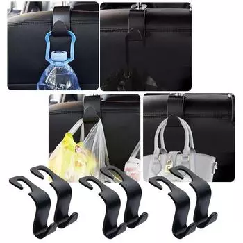 Многофункциональный скрытый крючок для спинки автомобильного сиденья: Маленький крючок для подголовника single pack чёрный