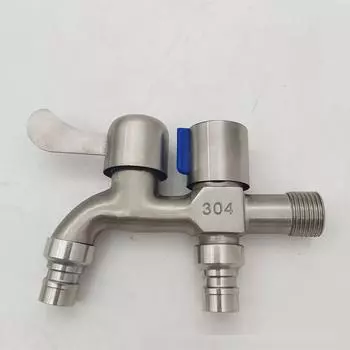 Многофункциональный смеситель из нержавеющей стали 304, 1 шт., двойной выпуск для стиральных машин, простая установка, совместимость с G1/2 для домашнего использования