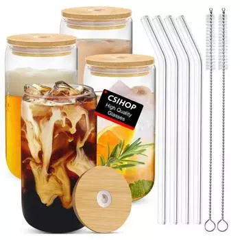 Многофункциональный стакан без заусенцев на 500 мл с прозрачной соломкой