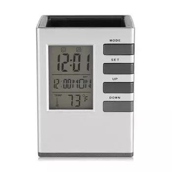 Многофункциональный светодиодный цифровой ЖК-экран с дисплеем температуры, будильник, держатель для ручки, чехол в подарок