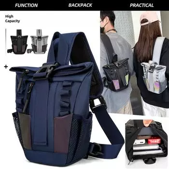 Многофункциональный тактический хип-хоп красочный светоотражающий рюкзак для мужчин и женщин спортивный дорожный ноутбук школьная сумка ночная безопасная сумка через плечо чёрный