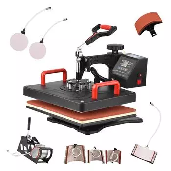 Многофункциональный термопресс 8 в 1, вращающийся на 360 градусов, сублимационный термоперенос, цифровое прессование 360 Degree Rotatable AU Plug чёрный