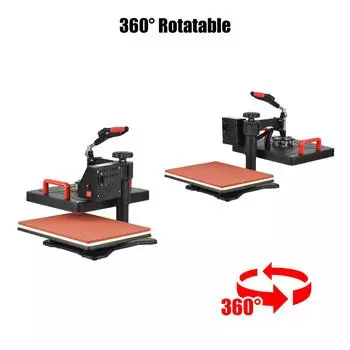 Многофункциональный термопресс 8 в 1, вращающийся на 360 градусов, сублимационный термоперенос, цифровое прессование 360 Degree Rotatable UK Plug чёрный