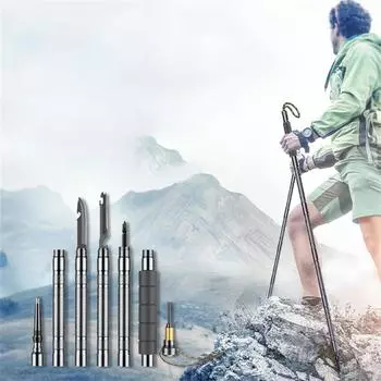 Многофункциональный треккинговый шест, палка для отдыха на природе, походов, походов, новый инструмент чёрный