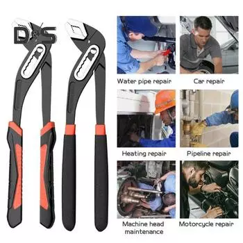 Многофункциональный трубный ключ с нескользящей ручкой, высокая твердость, регулируемая конструкция, широко используемые плоскогубцы для водяных насосов A
