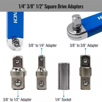 Многофункциональный удлинитель для узких мест 1/2 дюйма 1/4 дюйма 3/8 дюйма Набор инструментов для авторемонта с нулевым смещением храповой ключ с удлинителем