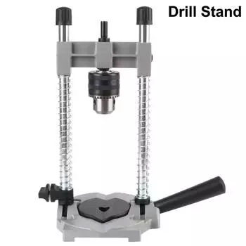 Многофункциональный угол 0-45 градусов для деревообрабатывающего электроинструмента, регулируемая стойка для дрели со стальной колонной и алюминиевым основанием Black