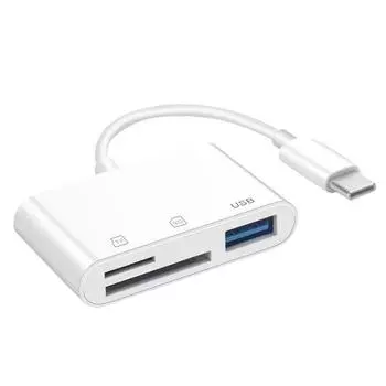 Многофункциональный USB C 3-в-1 кард-ридер поддерживает различные карты памяти SD TF Micro SD, идеально подходит для управления данными