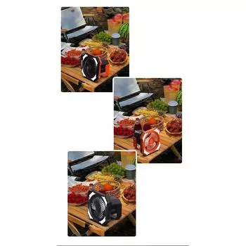 Многофункциональный вентилятор для кемпинга со светодиодной подсветкой USB-вентилятор с батарейным питанием Потолочный светильник для палатки Портативный чёрный