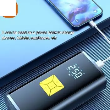 Многофункциональный воздушный насос 150PSI Беспроводной воздушный компрессор Портативный электрический насос для накачивания шин со светодиодной подсветкой Not Support USB Output чёрный