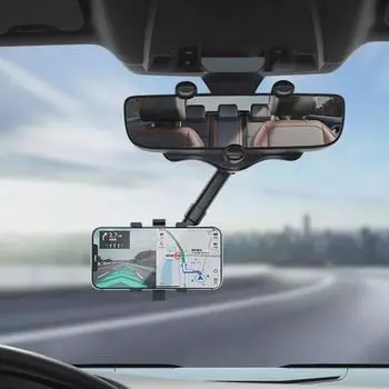 Многофункциональный вращающийся автомобильный держатель мобильного телефона для зеркала заднего вида