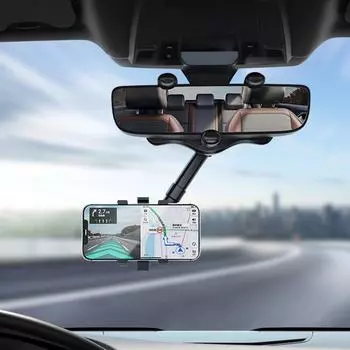 Многофункциональный вращающийся держатель для телефона на зеркало заднего вида автомобиля Clip type