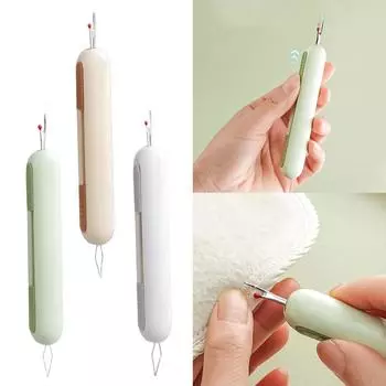 Многофункциональный выдвижной вспарыватель швов Нитевдеватель 2-в-1 Вспарыватель швов и нитевдеватель Небольшие карманные вспарыватели швов Нитевдеватель жёлтый