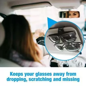 Многофункциональный зажим для автомобильных очков из углеродного волокна золотой