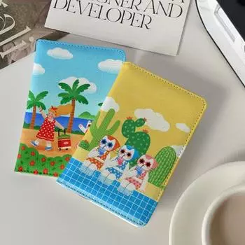 Многофункциональный зажим для карт, кошелек, мультяшная обложка для паспорта, дорожная сумка для документов, для путешествий и отдыха на природе 2