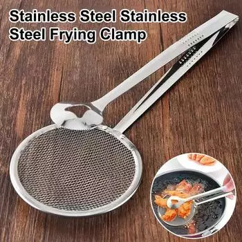 Многофункциональный зажим для масла, фильтр для жарки, ложка из нержавеющей стали, маслосушитель, сито для овощей, закусок, жареной пищи, кухонные принадлежности