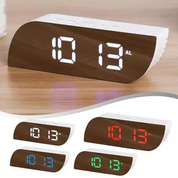 Многофункциональный зеркальный будильник с цифровым дисплеем Зеркальный будильник белый