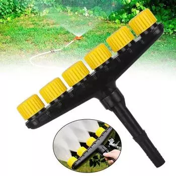 Многоголовочные сельскохозяйственные распылительные насадки для домашнего сада, газона, разбрызгиватели воды, сельскохозяйственные овощи, распылитель, регулируемый инструмент для распыления насадок 4 heads чёрный