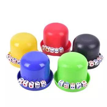 Многогранная чашка для игральных костей, настольная игра, игральные кости, коробка с 5 кубиками красный