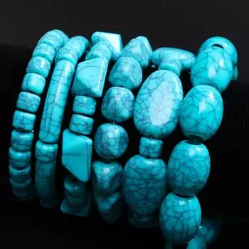 Многогранные бусины-бочонки для браслета и ожерелья, имитация бирюзы, трубчатый материал для бисера, серьги неправильной формы, плоские бусины, подвески «сделай сам», бусины 8,5-27 мм Round Flat 8.5mm 100Pcs