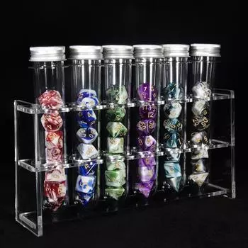 Многогранные цифровые игральные кости 42 шт. Многогранные двухцветные игральные кости с трубкой для настольной игры RPG, принадлежности для вечеринок