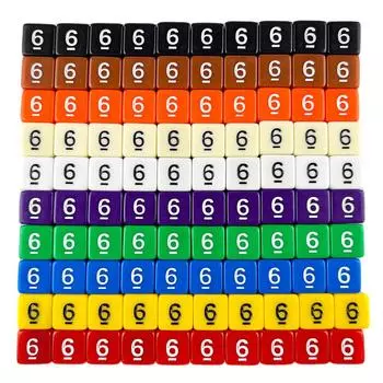 Многогранные игральные кости 10 шт. 6-гранные игральные кости цифровые игральные кости для ролевой игры DND настольные игровые аксессуары чёрный