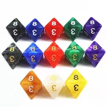 Многогранные игральные кости D8 игровые кости для настольной игры DND RPG Marble Effect DND Dice Set Blue white ink