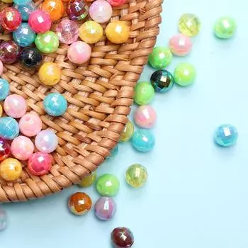 Многогранные шариковые бусины акриловые 6 мм креативные 200 шт. модные AB яркие цвета DIY ювелирные аксессуары 200Pcs