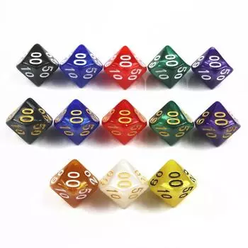 Многогранный D10(00-90) Dice DND Dice Игра в дракона Игра Magic Gathering Настольная игра Blue white ink