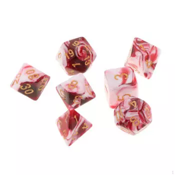 Многогранный реквизит из 7 предметов с мешочком, многосторонние аксессуары, нерегулярный акриловый реквизит для ролевых игр для Dnd 006