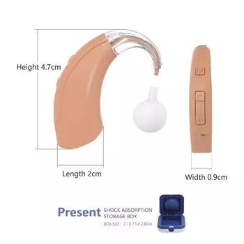 Многоканальный слуховой аппарат USB-перезаряжаемый беспроводной слуховой аппарат с полной цифровой системой обработки сигнала. Звук более чистый оранжевый