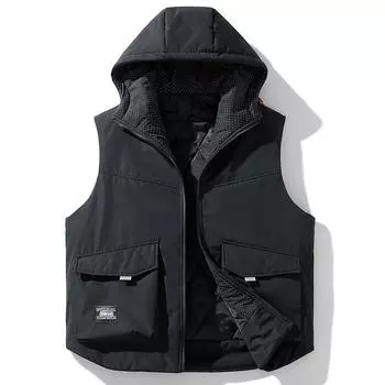 Многокарманная рабочая одежда, жилет для активного отдыха, мужская свободная посадка, для полных, размер Plus Plus, куртка-жилет Plus Cotton 8XL