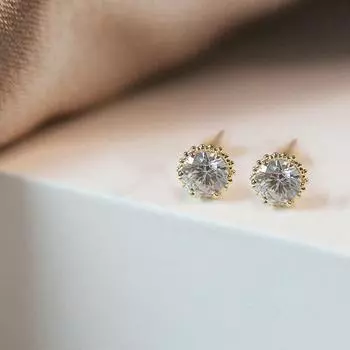 Многокнопочные блестящие маленькие одинарные серьги-гвоздики в корейском стиле, легкие роскошные маленькие серьги