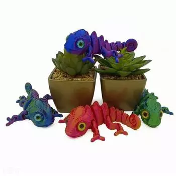 Многокомпонентная 3D-печать Ящерица Моделирование Глаза Моделирование Фигурка Ящерица Детская Игрушка Red