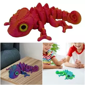 Многокомпонентная 3D-печать Ящерица Моделирование Глаза Моделирование Фигурка Ящерица Фигурки Ящерица Детский Подарок Blue