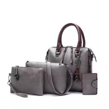 Многокомпонентная сумка для матери и ребенка в стиле ретро 2024 года: Стильная вместительная сумка-мессенджер через плечо для женщин розовый