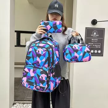 Многокомпонентный повседневный рюкзак, студенческий рюкзак, термоизоляционная сумка для обеда, большая вместимость синий