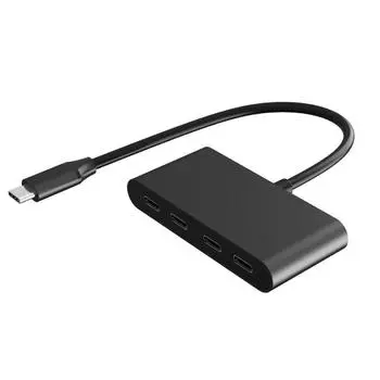 Многопортовый USB C-адаптер, 4 порта, концентратор типа C, 5 Гбит/с, для профессиональной высокоскоростной передачи данных, портативный дизайн