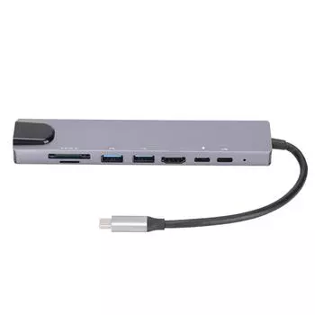 Многопортовый USB-концентратор 8 в 1 Type C на HD Мультимедийный интерфейс USB3.0 USB C RJ45 Карта памяти USB C Концентратор